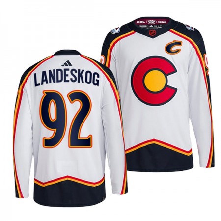 Colorado Avalanche Hockeydrakt Gabriel Landeskog 92 2022-23 Hvit Reverse Retro 2.0 Adidas Authentic - Herre